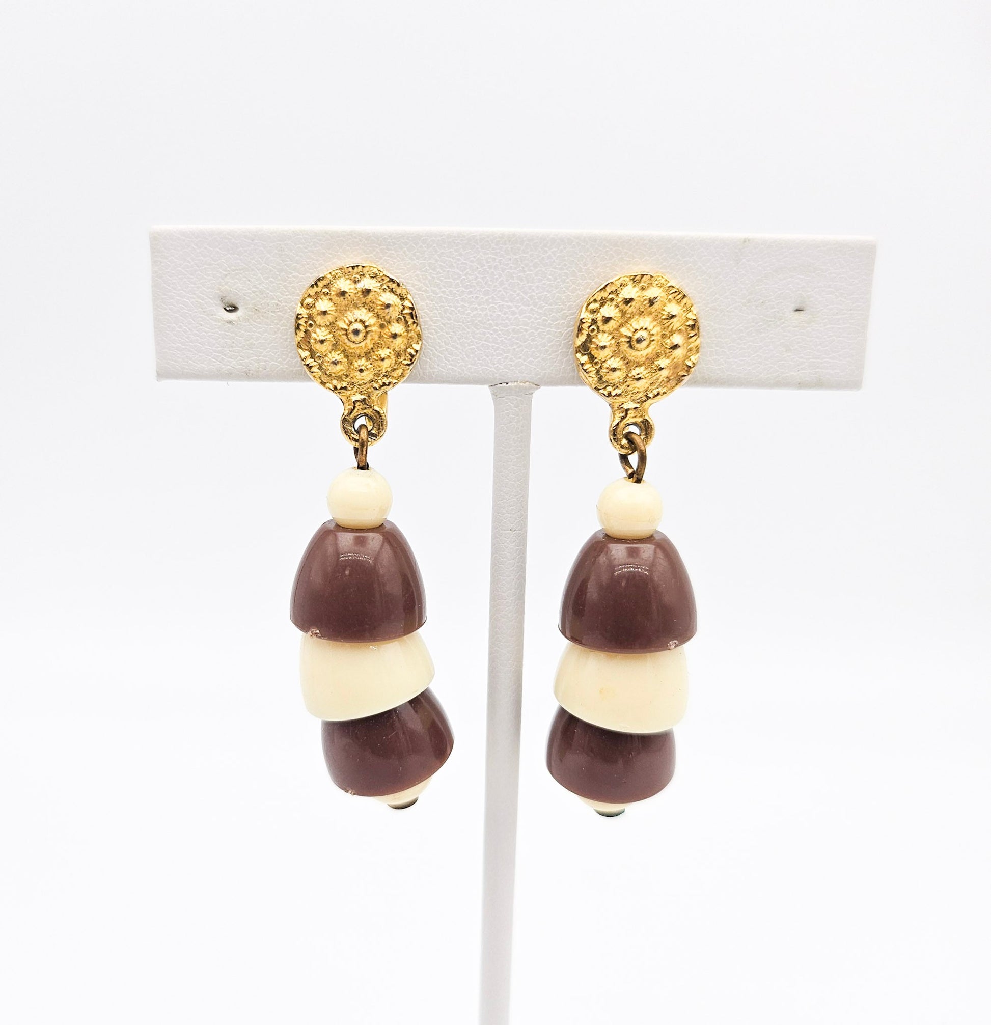 Vintage Early Plastic Dangle Drop Earrings | Lightweight Statement Jewelry