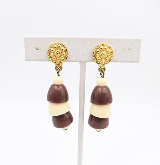 Vintage Early Plastic Dangle Drop Earrings | Lightweight Statement Jewelry