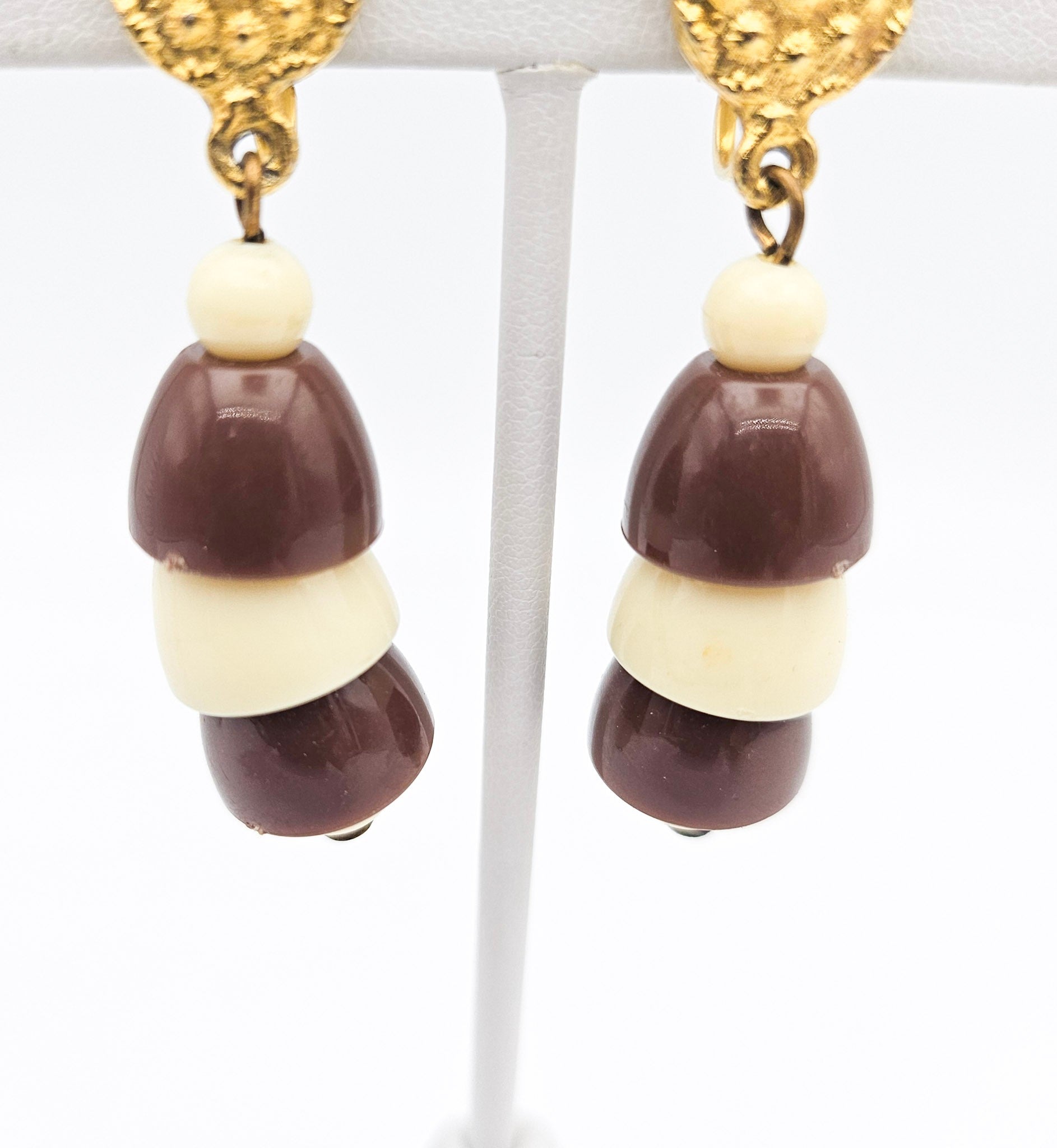 Vintage Early Plastic Dangle Drop Earrings | Lightweight Statement Jewelry