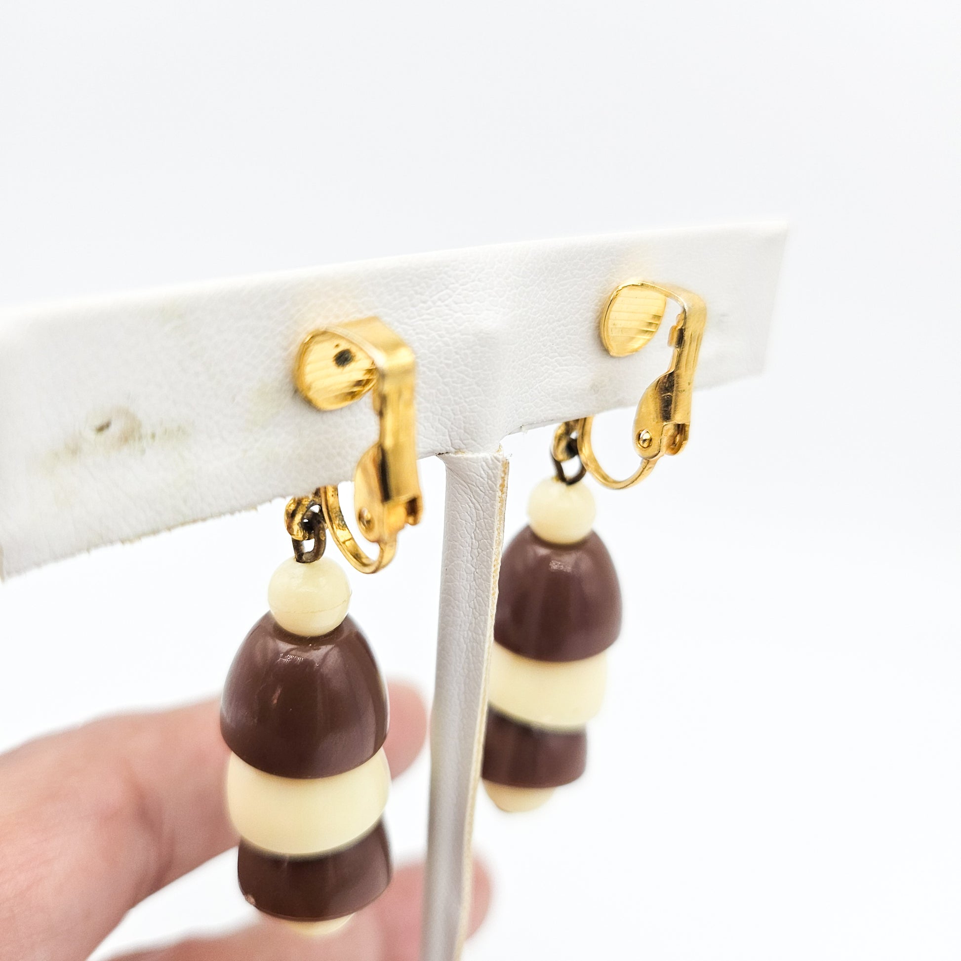 Vintage Early Plastic Dangle Drop Earrings | Lightweight Statement Jewelry