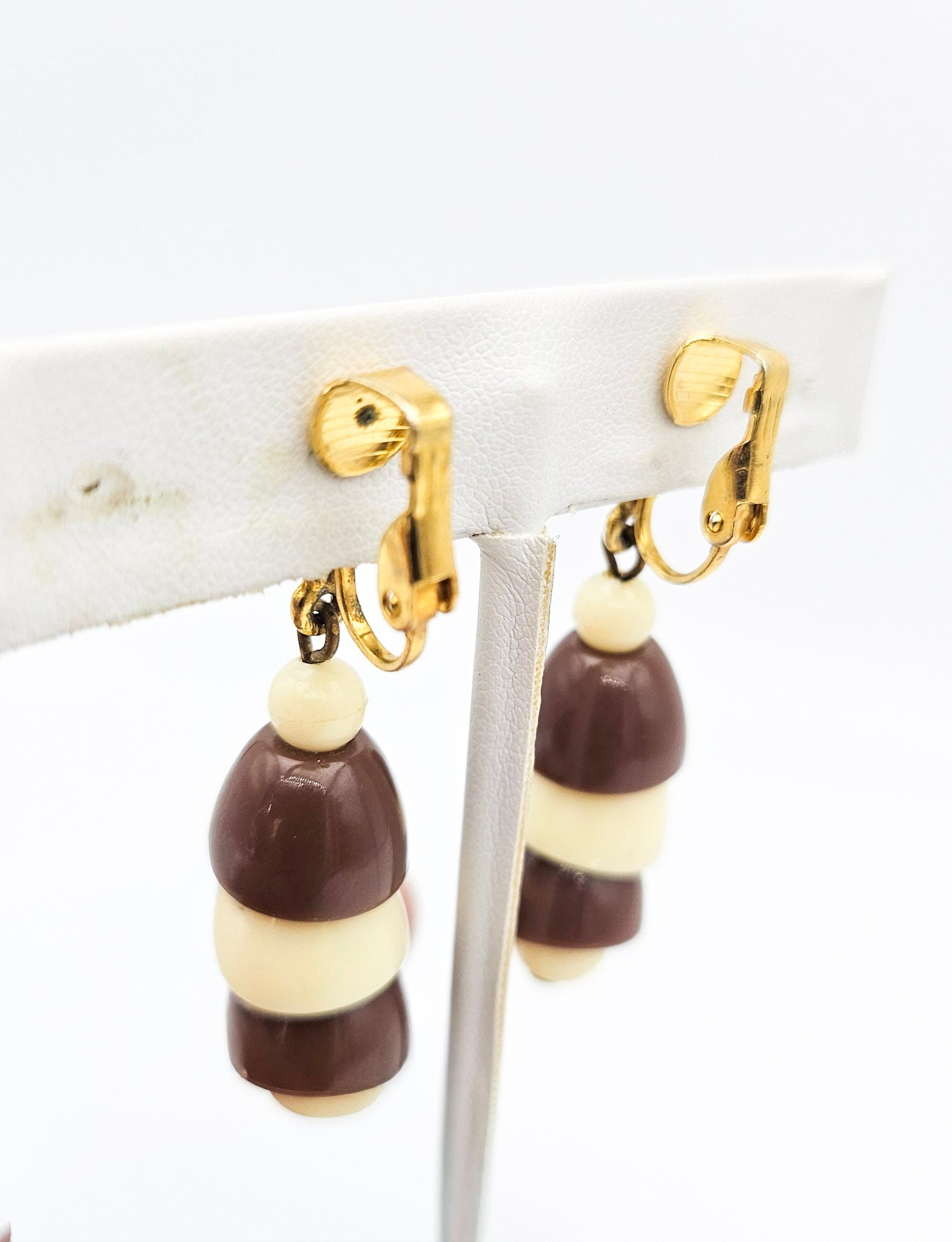 Vintage Early Plastic Dangle Drop Earrings | Lightweight Statement Jewelry