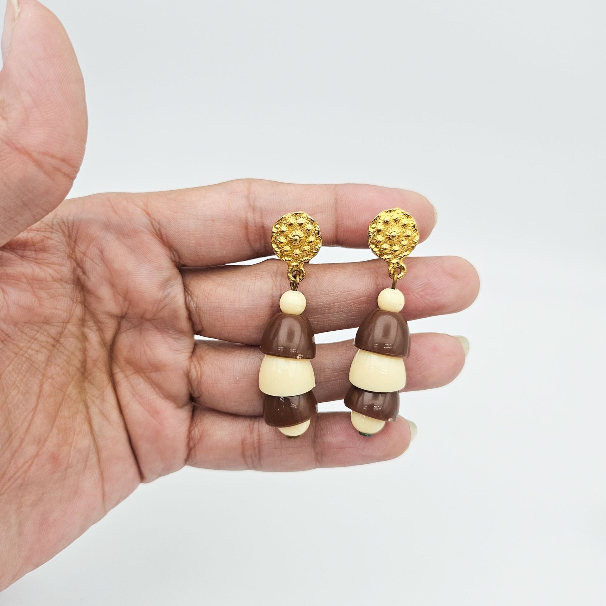 Vintage Early Plastic Dangle Drop Earrings | Lightweight Statement Jewelry