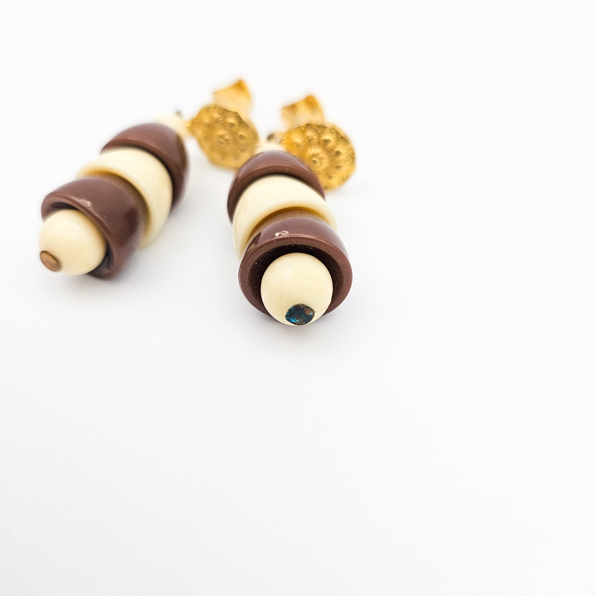 Vintage Early Plastic Dangle Drop Earrings | Lightweight Statement Jewelry