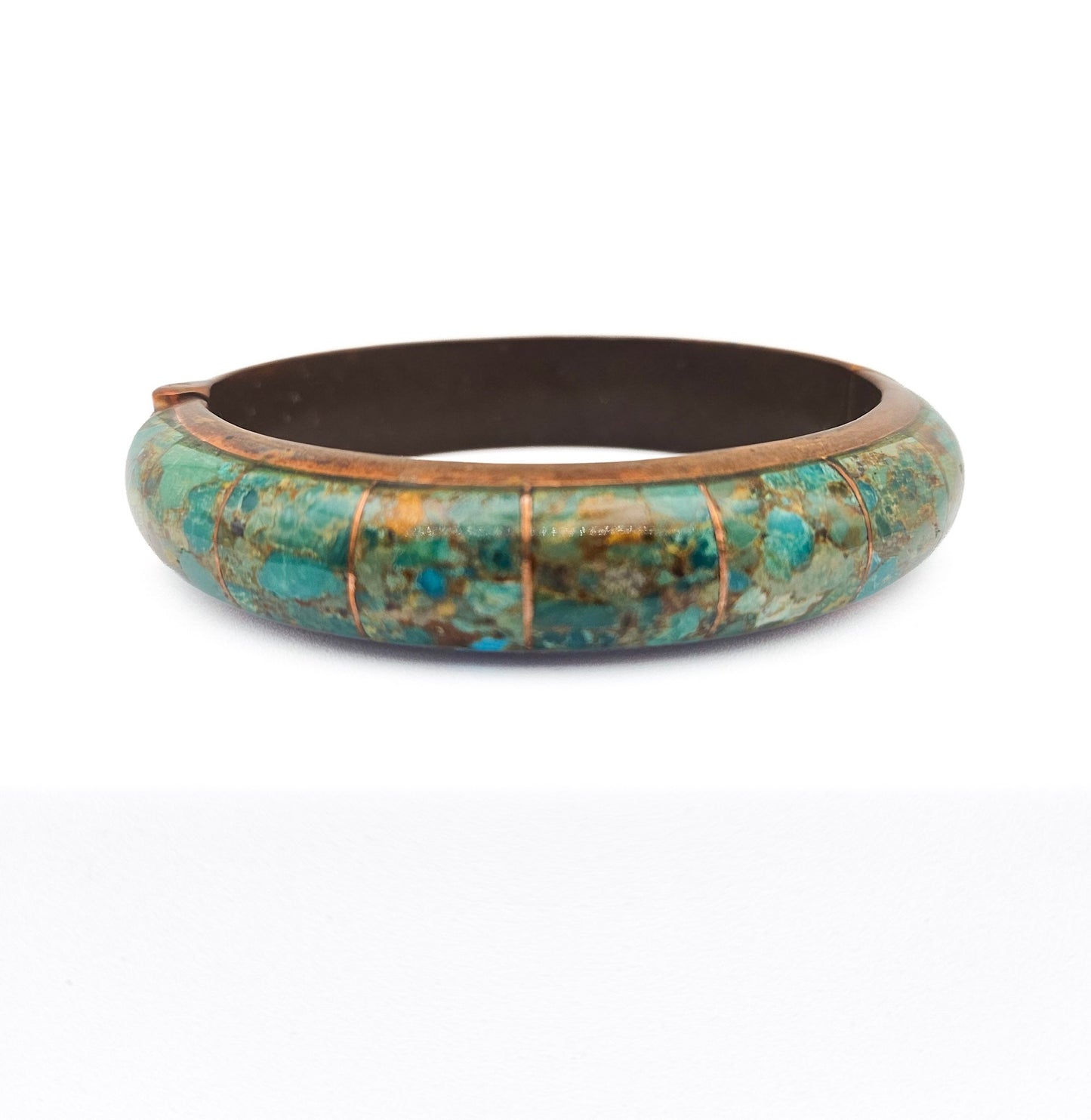 Jay King Signed Turquoise & Copper Cuff Bracelet | Artisan Estate Jewelry