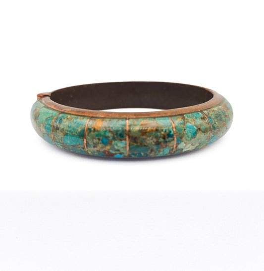 Jay King Signed Turquoise & Copper Cuff Bracelet | Artisan Estate Jewelry