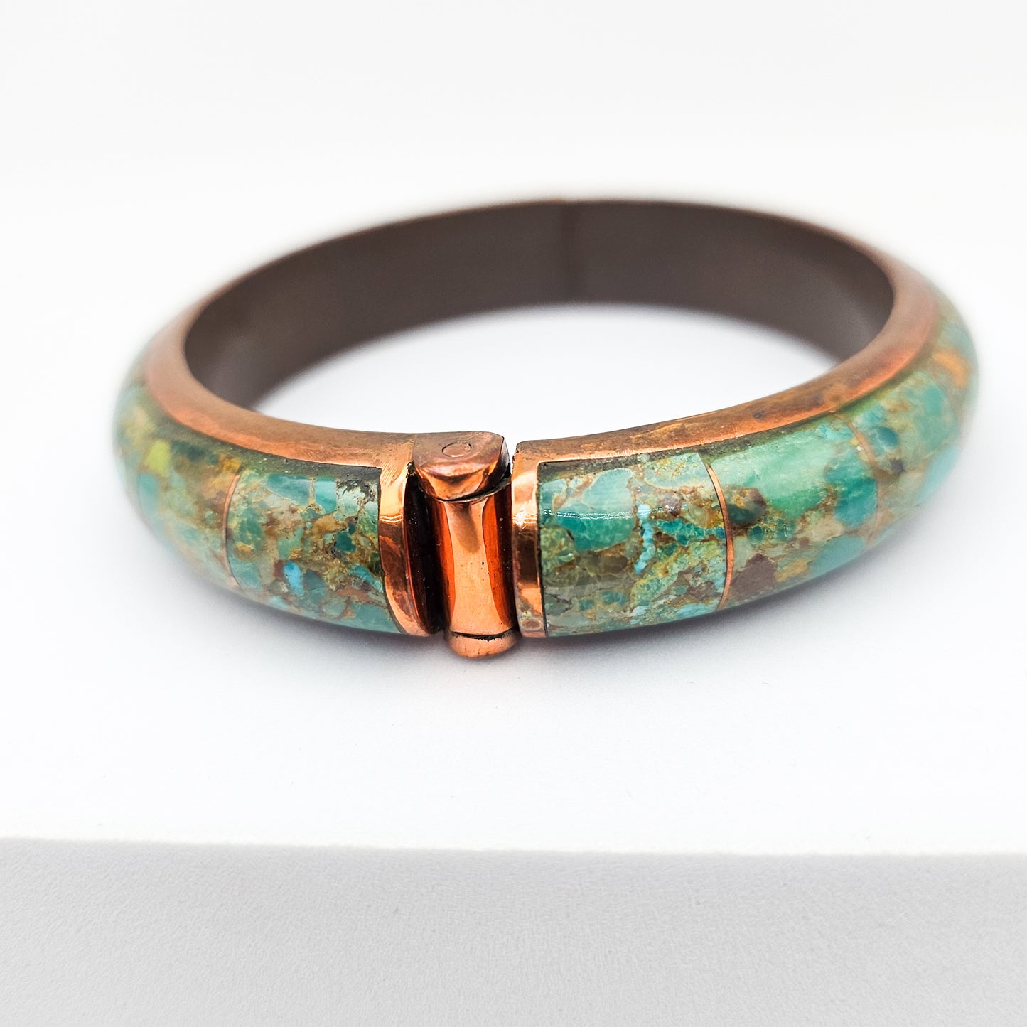 Jay King Signed Turquoise & Copper Cuff Bracelet | Artisan Estate Jewelry
