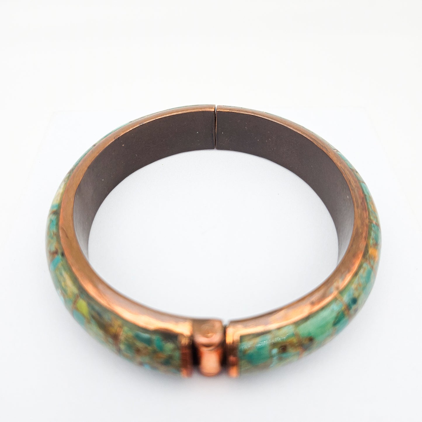 Jay King Signed Turquoise & Copper Cuff Bracelet | Artisan Estate Jewelry