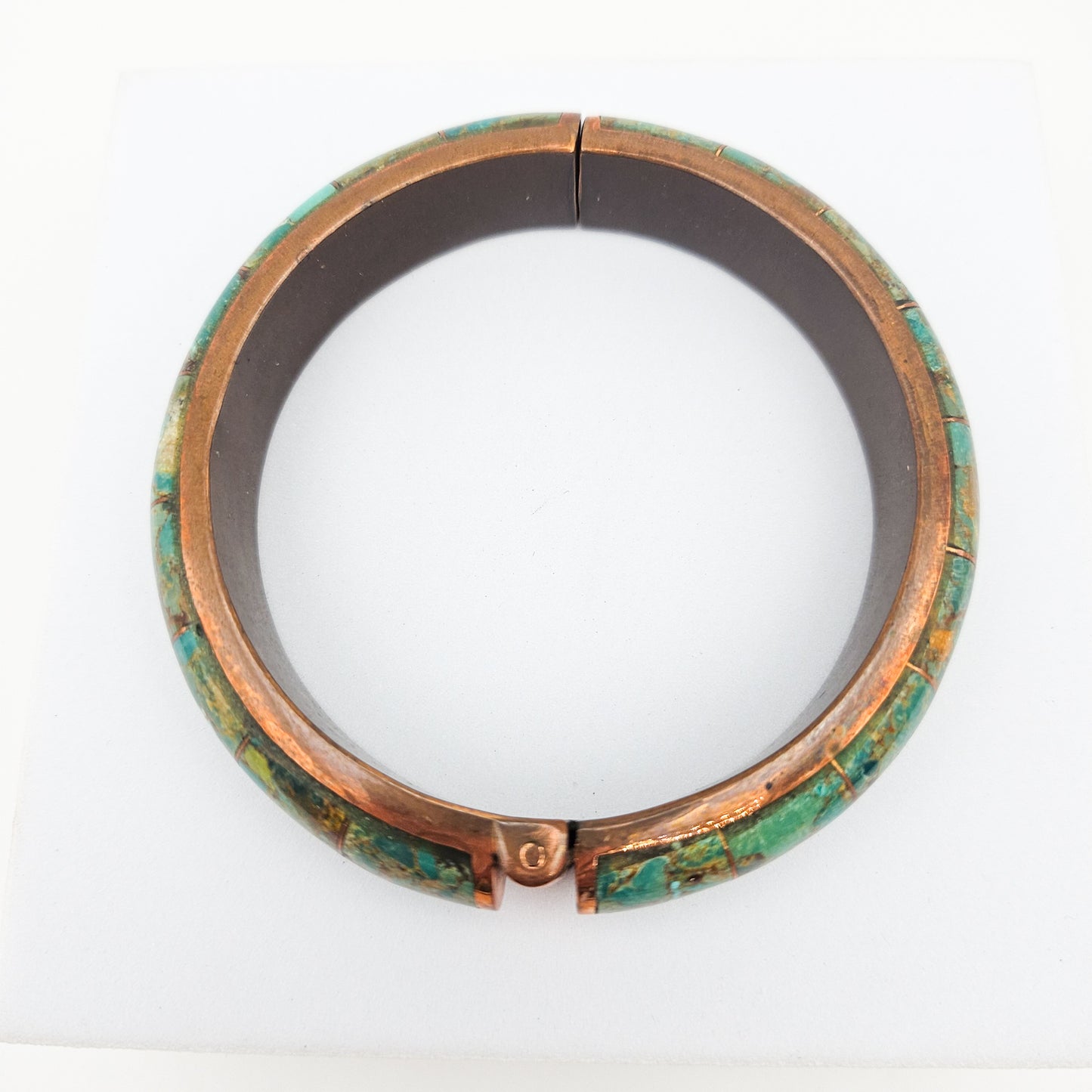 Jay King Signed Turquoise & Copper Cuff Bracelet | Artisan Estate Jewelry