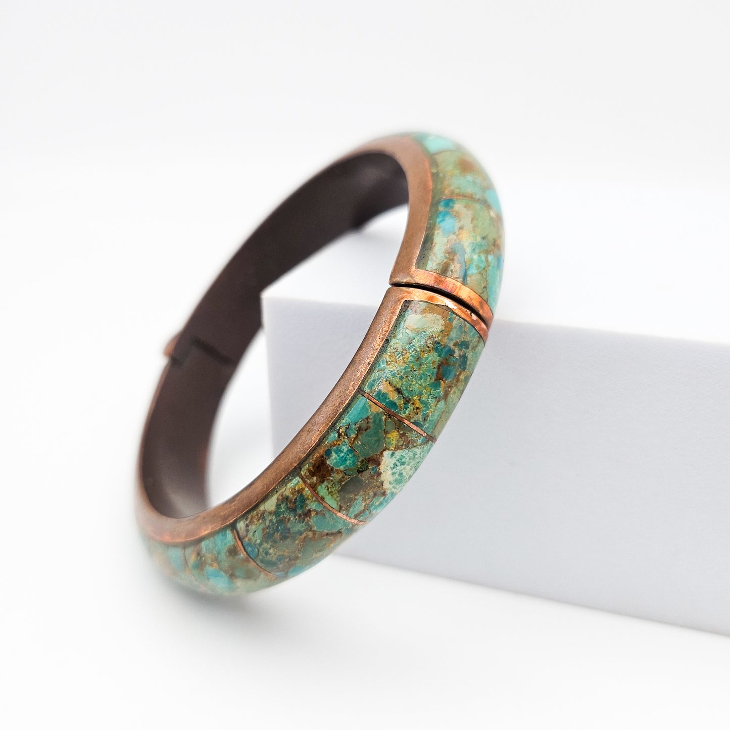 Jay King Signed Turquoise & Copper Cuff Bracelet | Artisan Estate Jewelry
