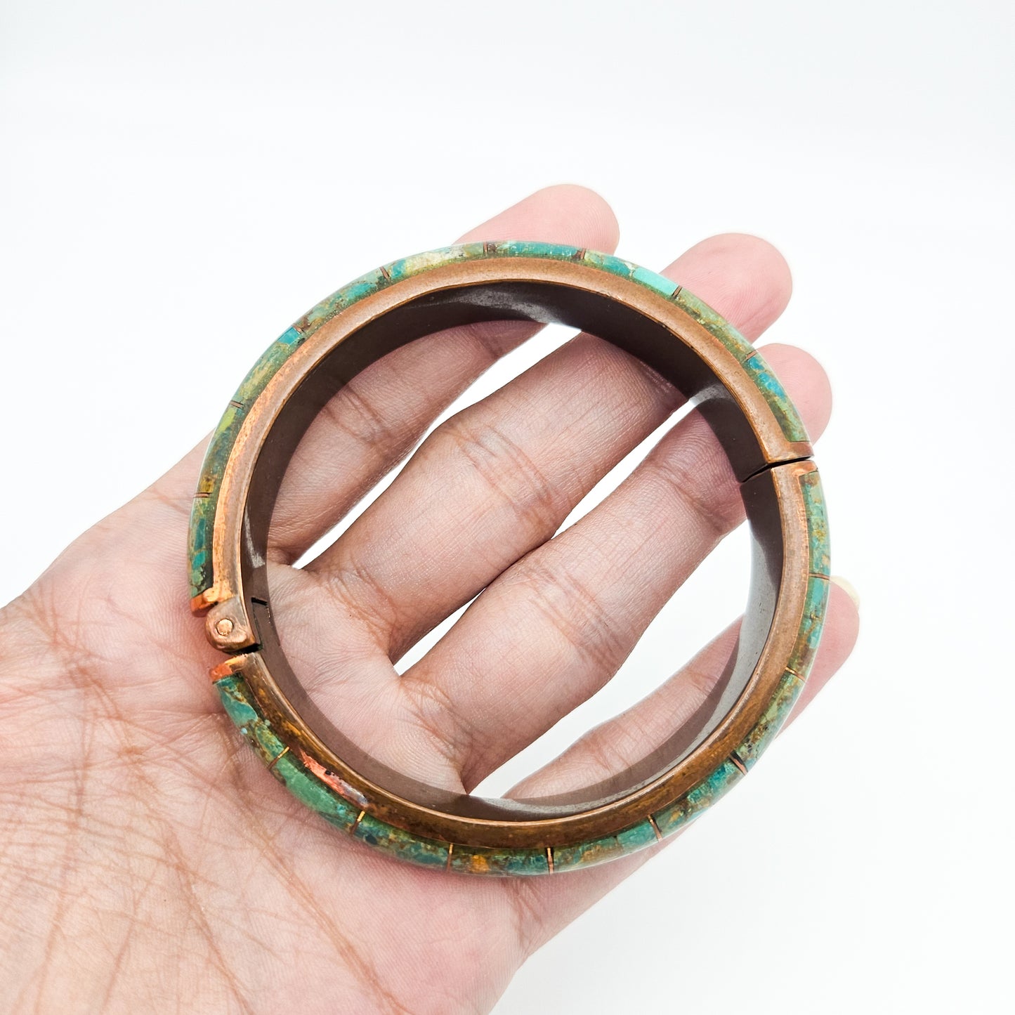 Jay King Signed Turquoise & Copper Cuff Bracelet | Artisan Estate Jewelry