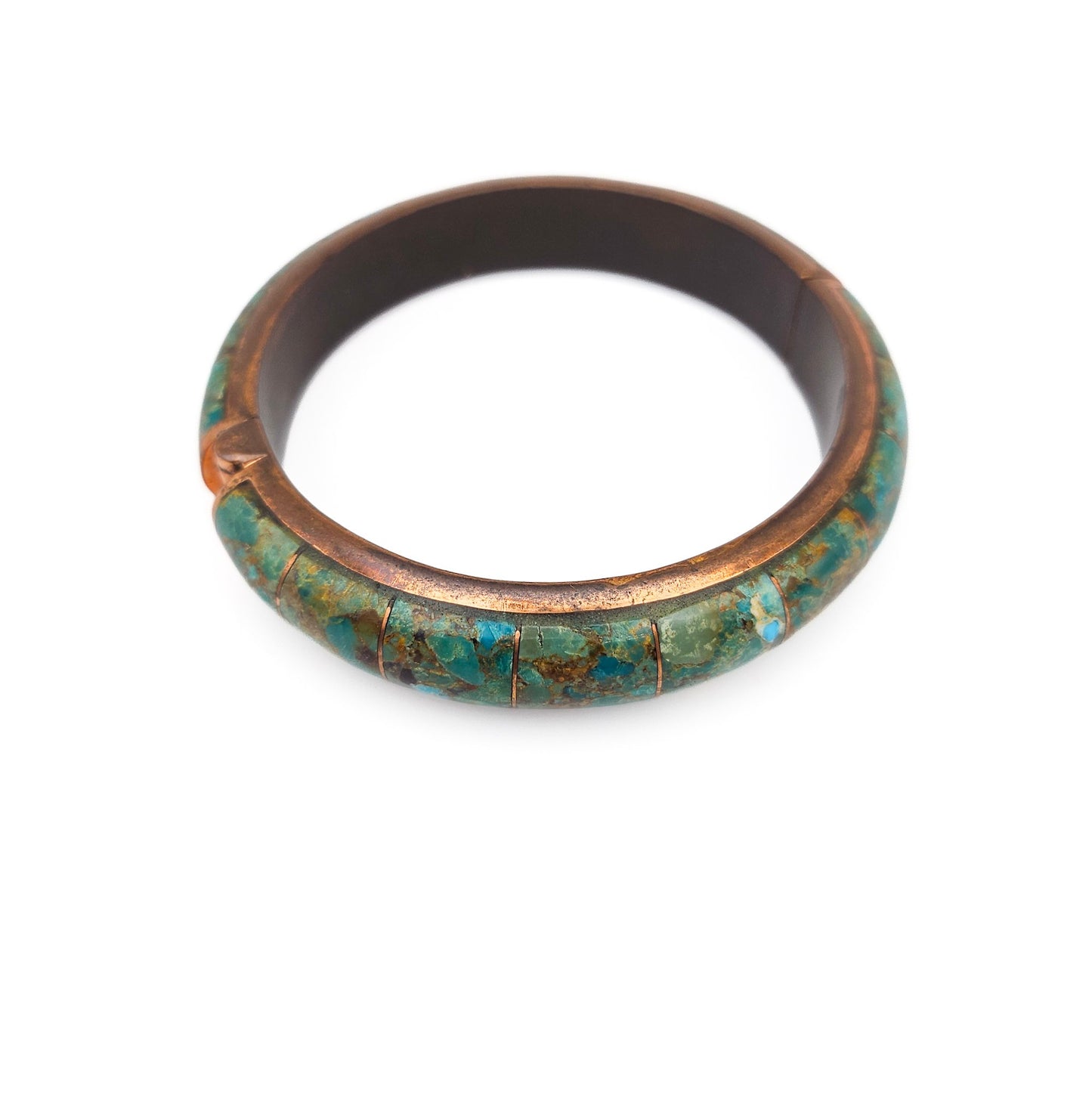 Jay King Signed Turquoise & Copper Cuff Bracelet | Artisan Estate Jewelry