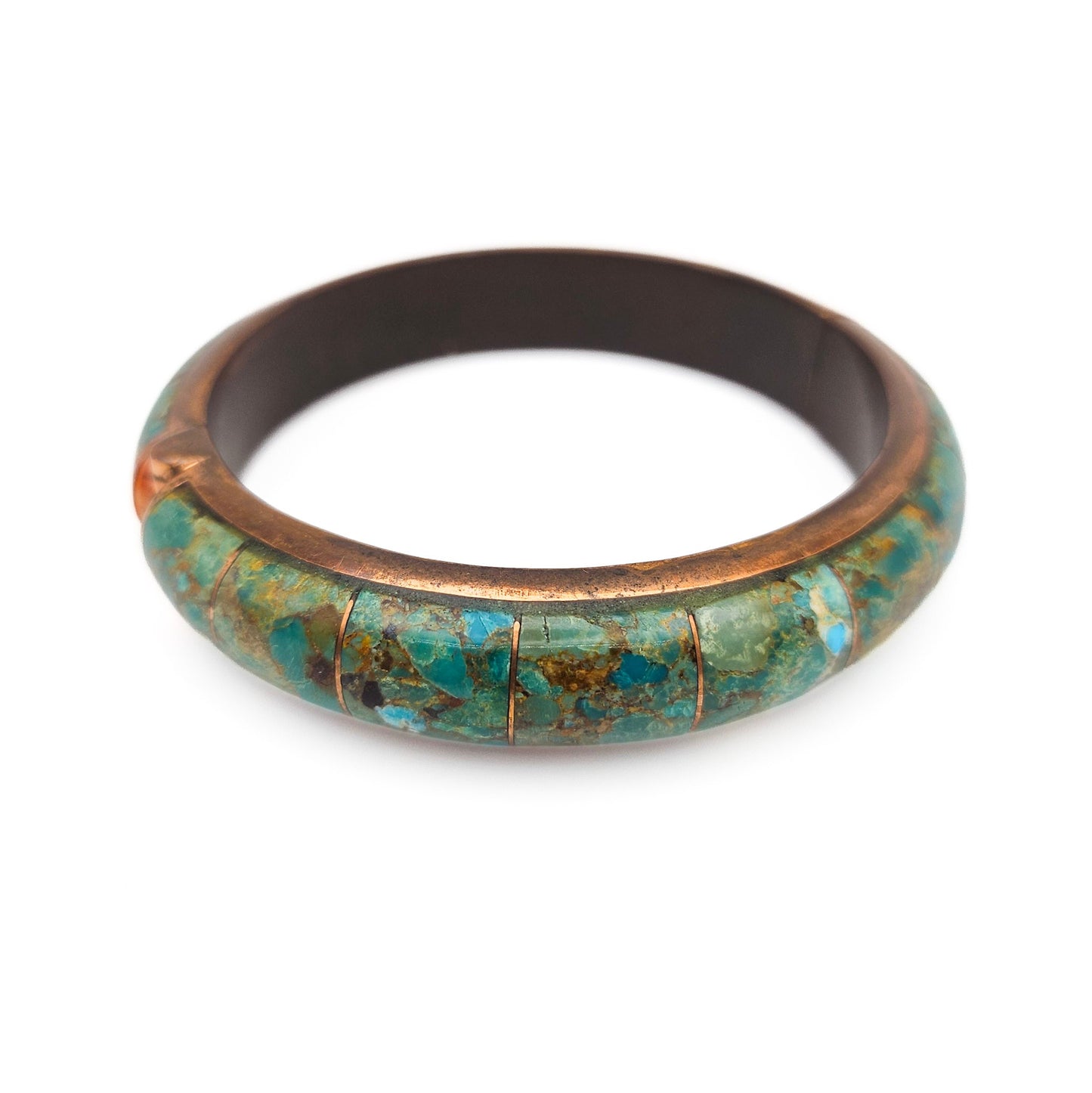 Jay King Signed Turquoise & Copper Cuff Bracelet | Artisan Estate Jewelry