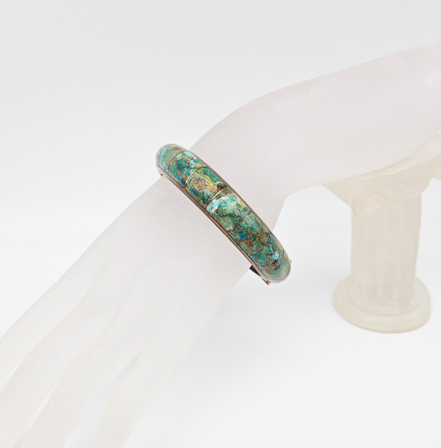 Jay King Signed Turquoise & Copper Cuff Bracelet | Artisan Estate Jewelry