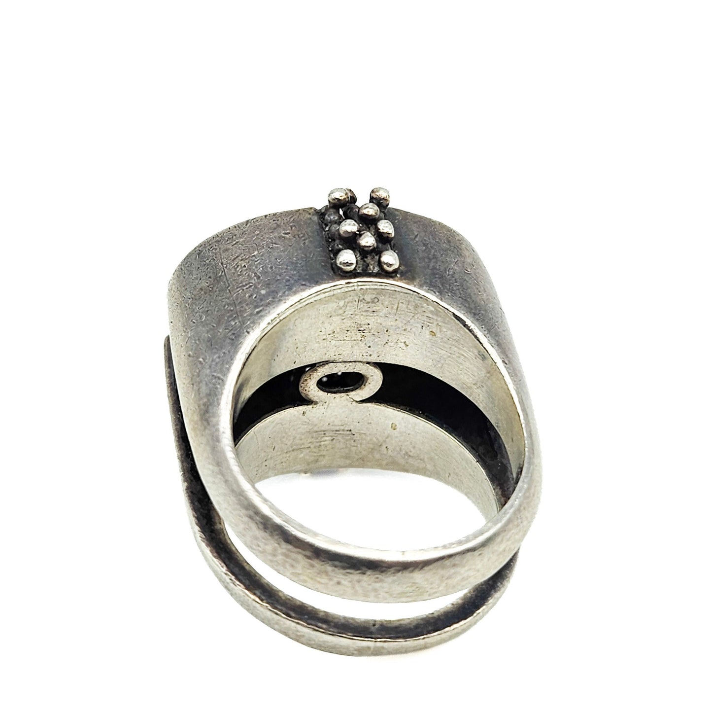 Large Turquoise-Color Modernist Statement Ring | Size 6.25