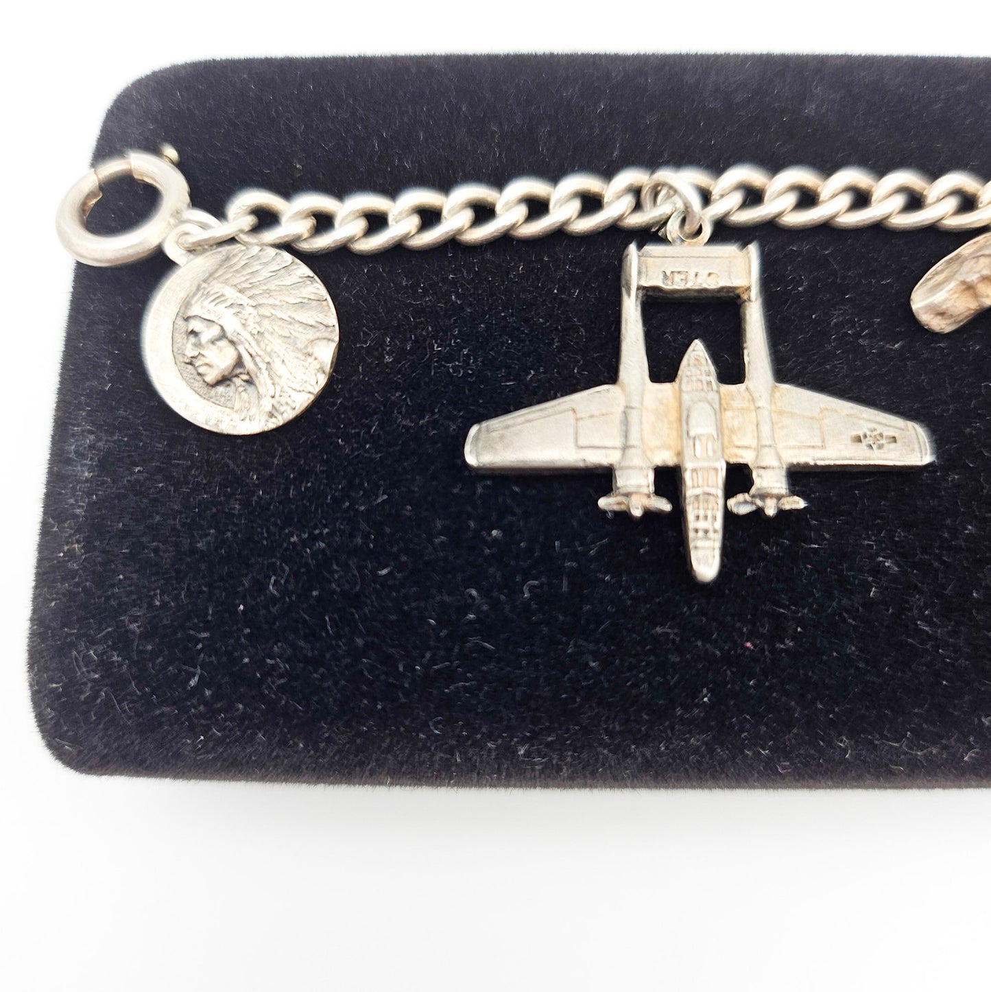 Vintage Charm Bracelet with Sterling Silver Charms | Travel & Novelty Jewelry