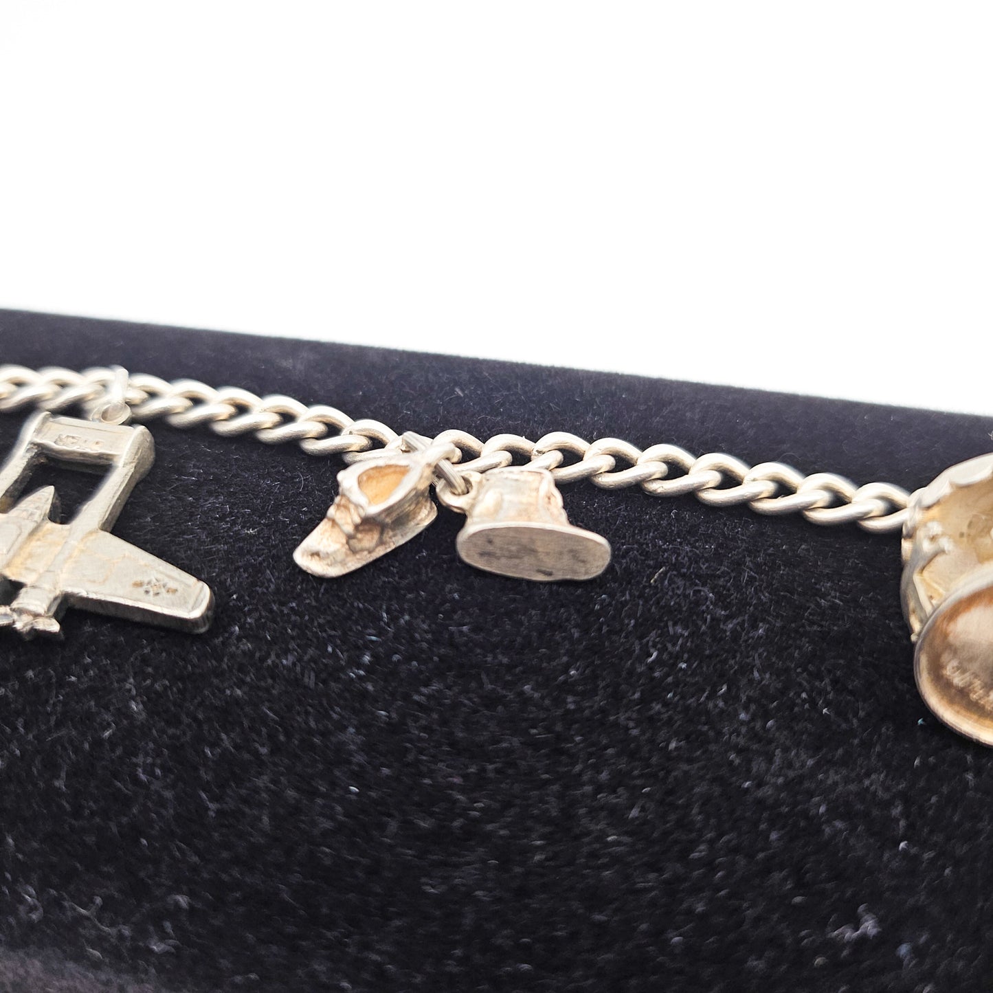 Vintage Charm Bracelet with Sterling Silver Charms | Travel & Novelty Jewelry