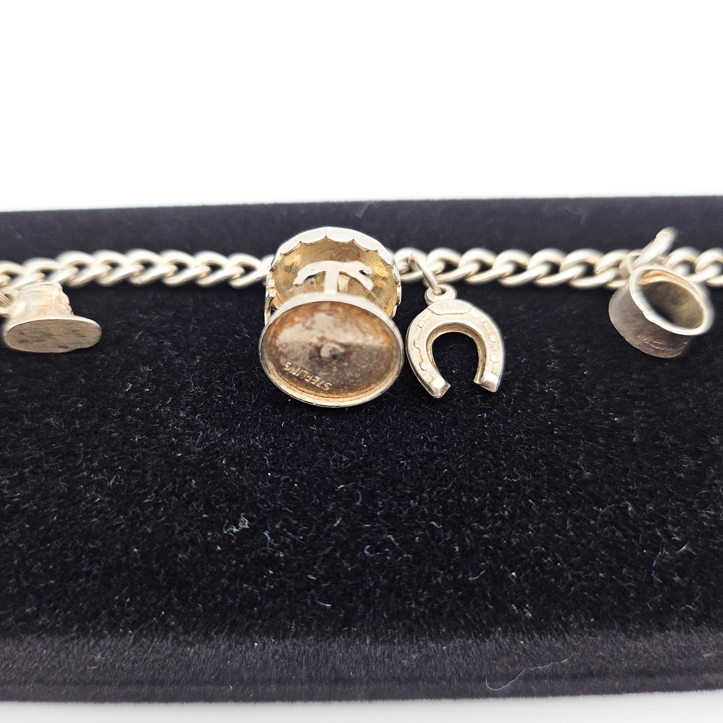 Vintage Charm Bracelet with Sterling Silver Charms | Travel & Novelty Jewelry
