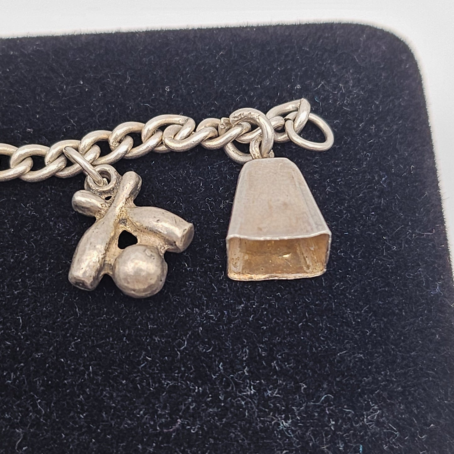 Vintage Charm Bracelet with Sterling Silver Charms | Travel & Novelty Jewelry