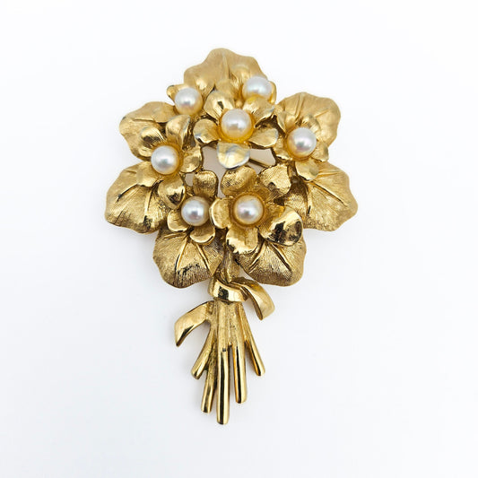 Marcel Boucher “Violets” Brooch | Signed 8368P Floral Bouquet Pin