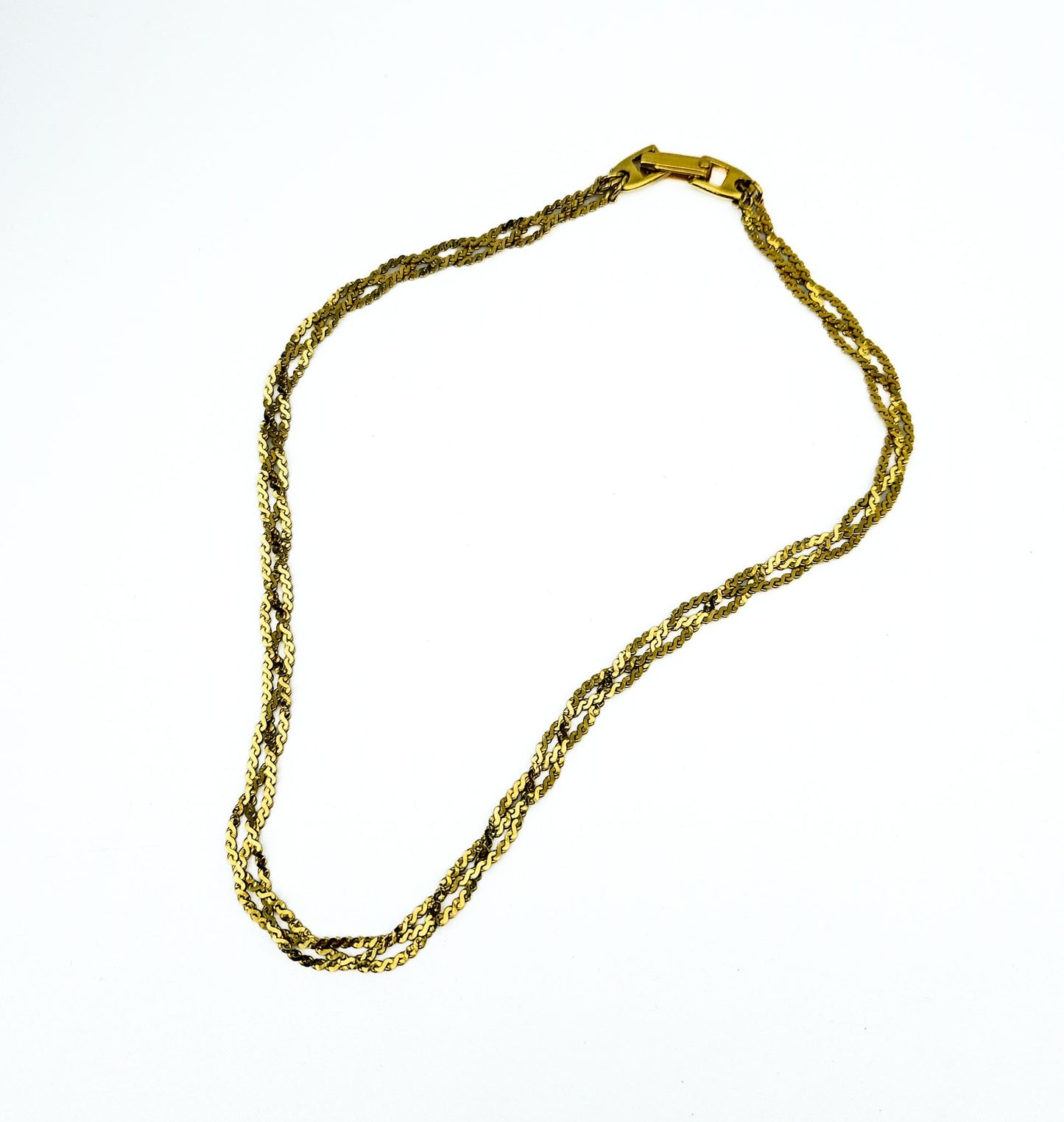 Signed Napier Gold-Tone Twisted Collar Necklace | Vintage Chain Jewelry