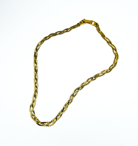 Signed Napier Gold-Tone Twisted Collar Necklace | Vintage Chain Jewelry