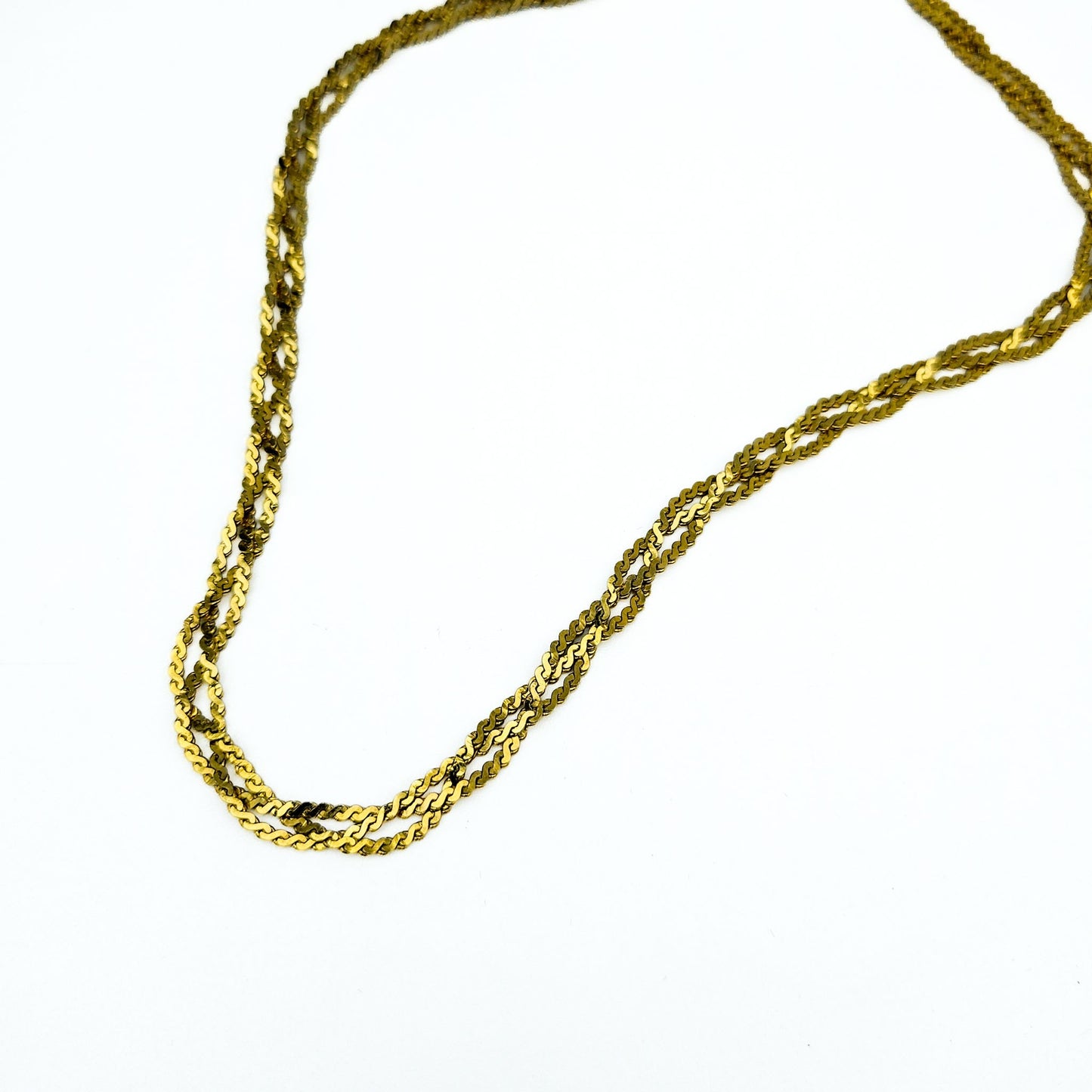 Signed Napier Gold-Tone Twisted Collar Necklace | Vintage Chain Jewelry