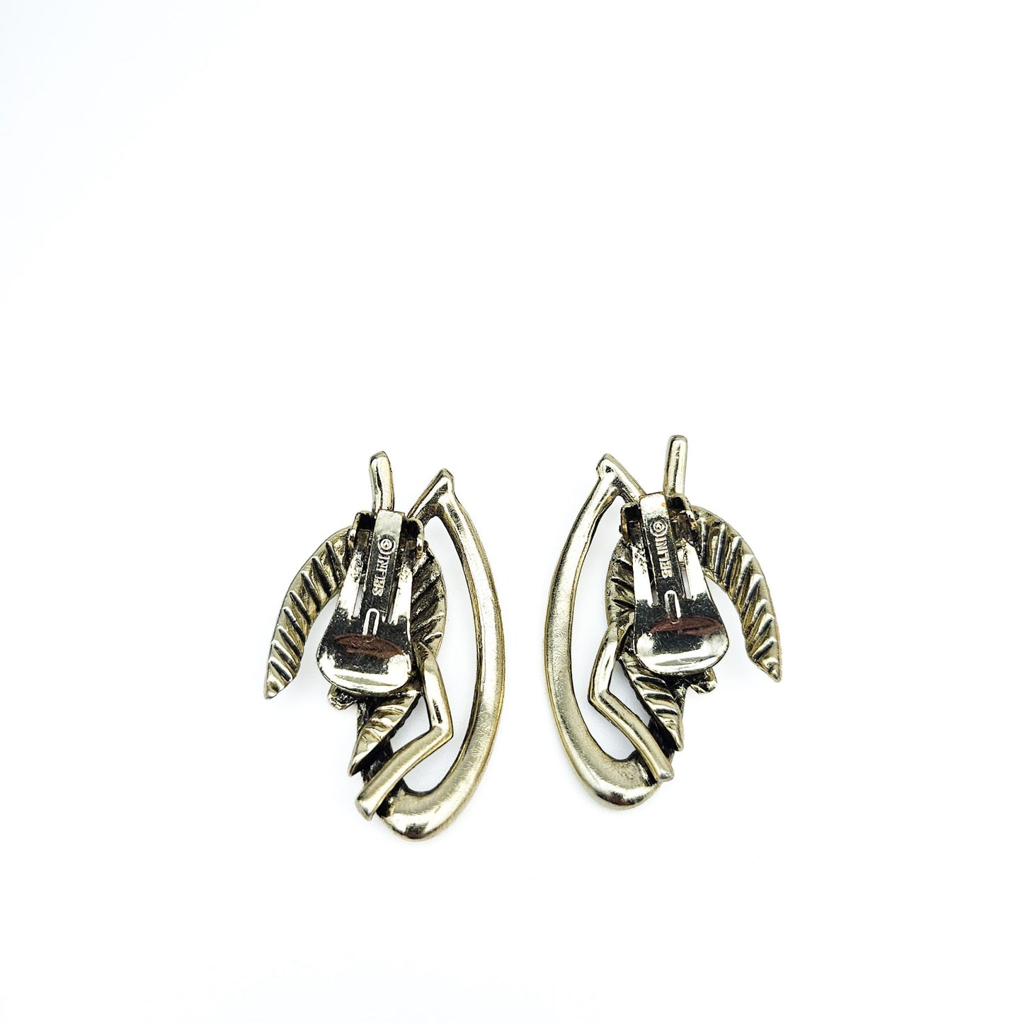 Signed Selini Gold-Tone Boomerang Earrings | Mid-Century Modernist Jewelry