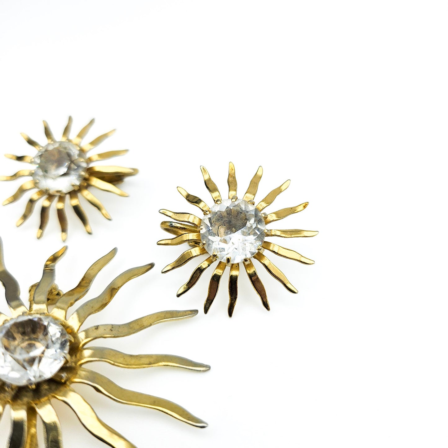 Sarah Coventry Starburst Brooch & Earrings Set | Signed Mid-Century Jewelry