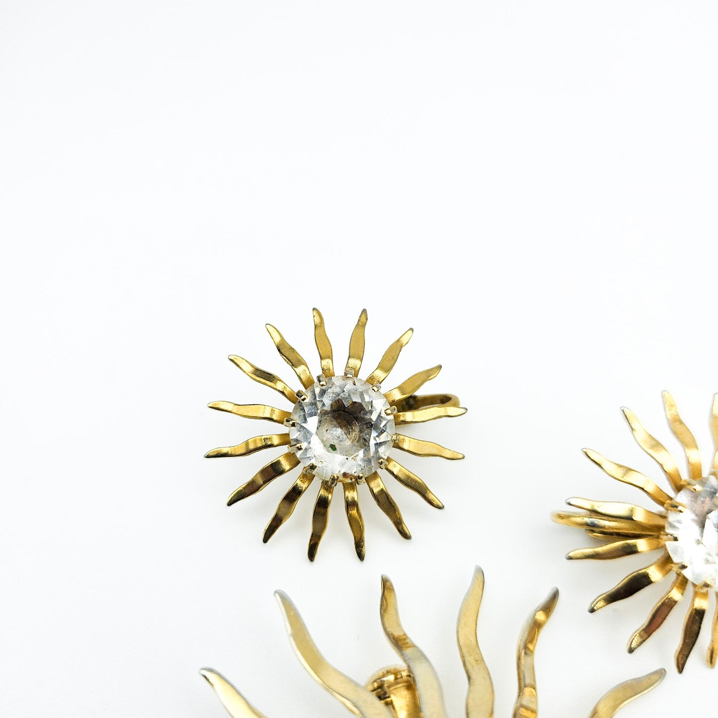Sarah Coventry Starburst Brooch & Earrings Set | Signed Mid-Century Jewelry