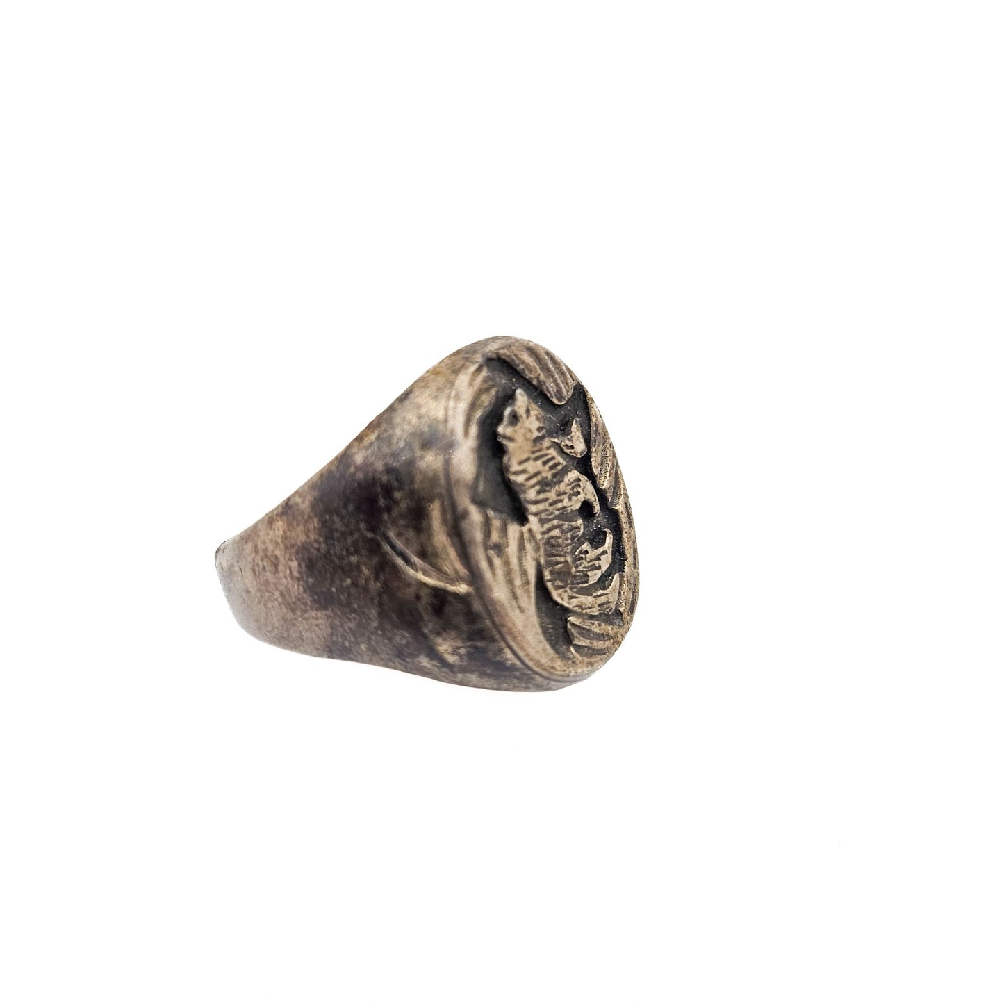 Sterling Silver Bear Signet Ring | Men’s Vintage Southwest Statement Jewelry