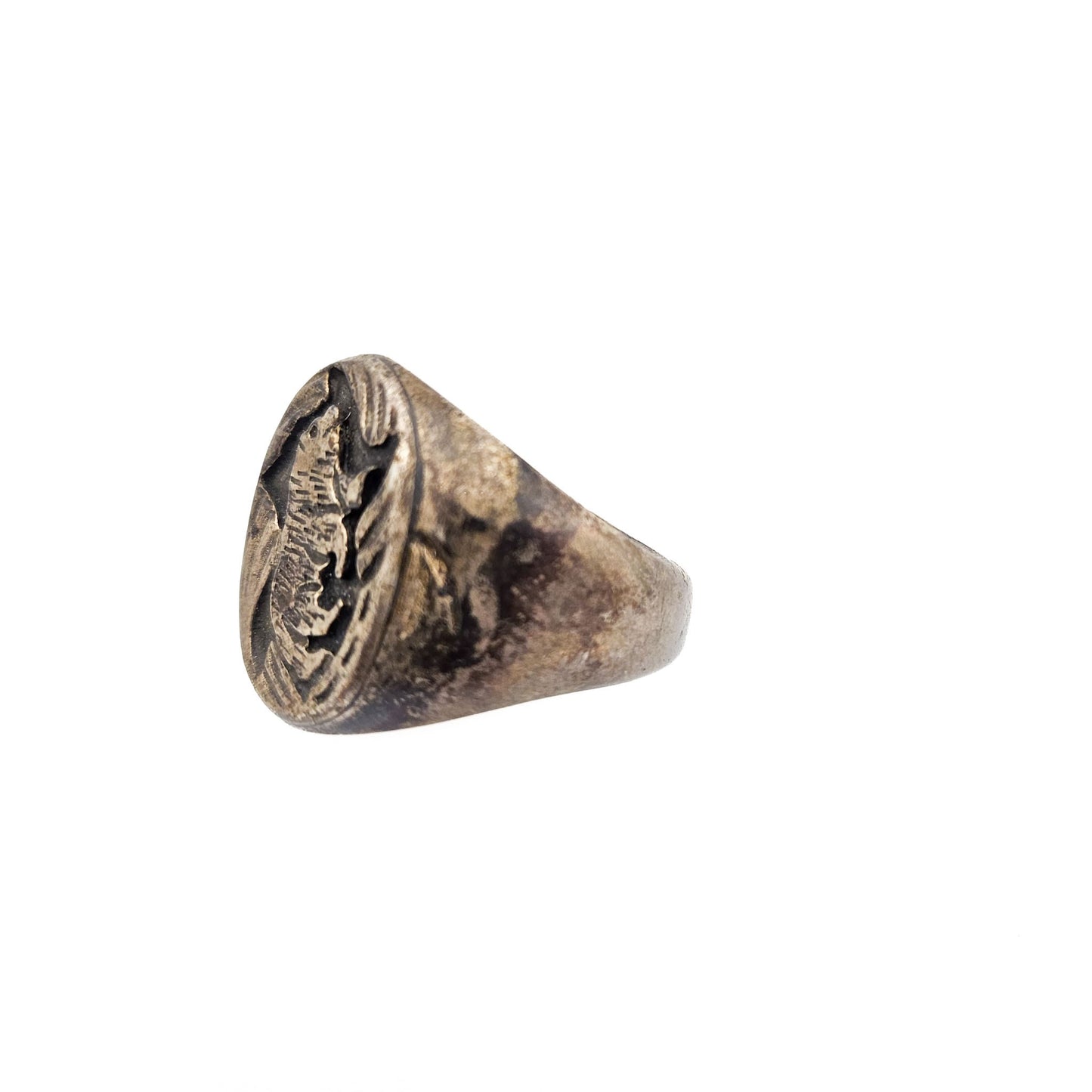 Sterling Silver Bear Signet Ring | Men’s Vintage Southwest Statement Jewelry