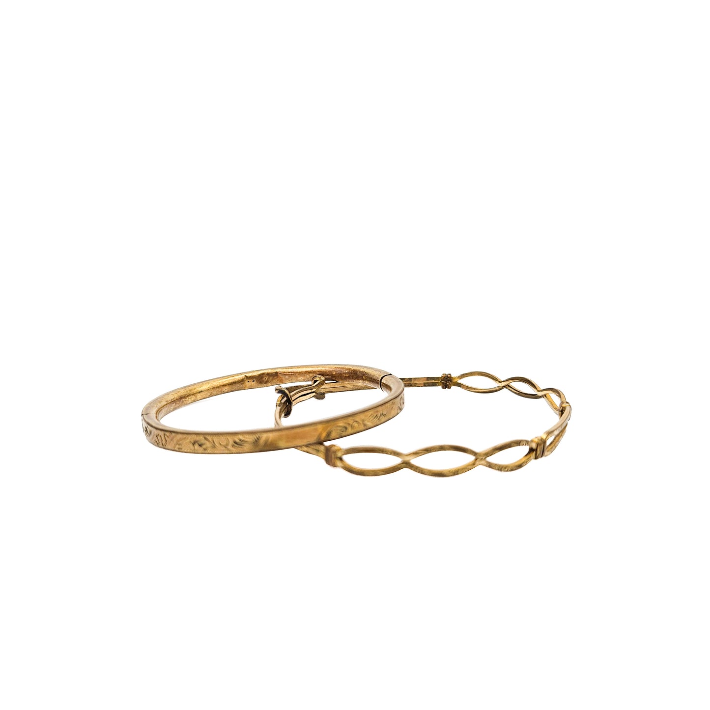 Antique Baby Bracelet Pair | Gold-Filled Keepsake Bangle Set