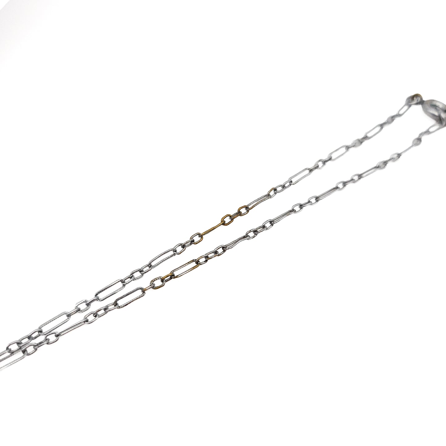 Art Deco Carnelian Glass Filigree Necklace | Vintage Paperclip Chain Pendant